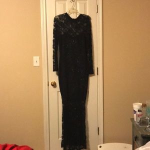 Black beaded detail prom dress